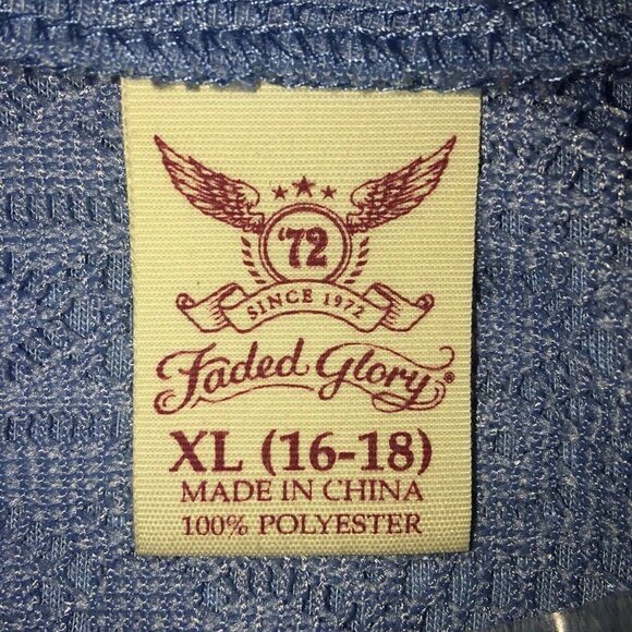 FADED Glory BOHO blue tunic top SZ XL - Picture 6 of 6